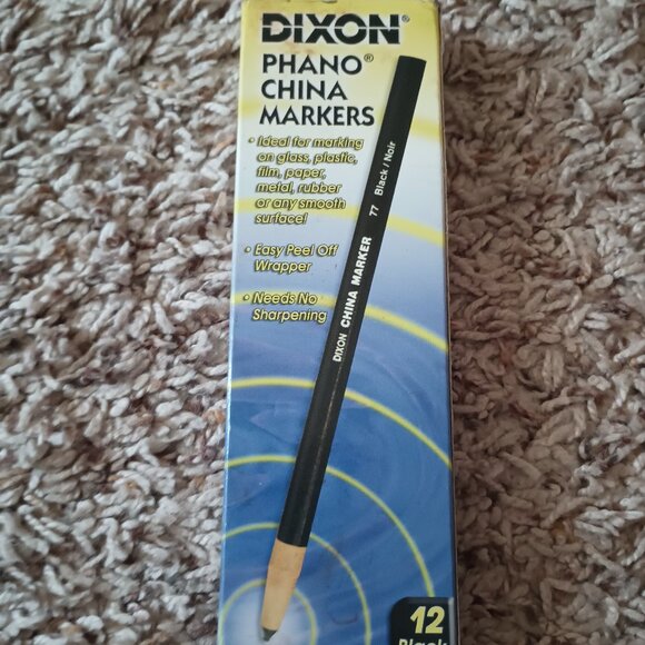 NEW 12-pack black china markers - Picture 1 of 3